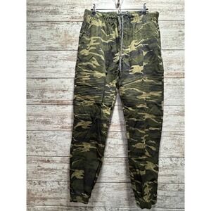 FREE PLANET Mens Camouflage Moto Jogger Pants Cargo Pockets Size XL